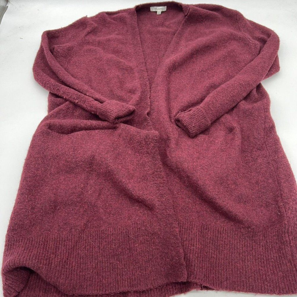 Madewell Womens XXS Kent Cardigan Sweater Merino Alpaca Pockets Slouchy Red